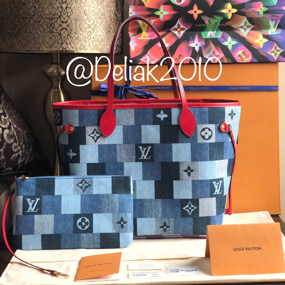 SOLD! NEW Louis Vuitton Denim Patchwork Neverfull